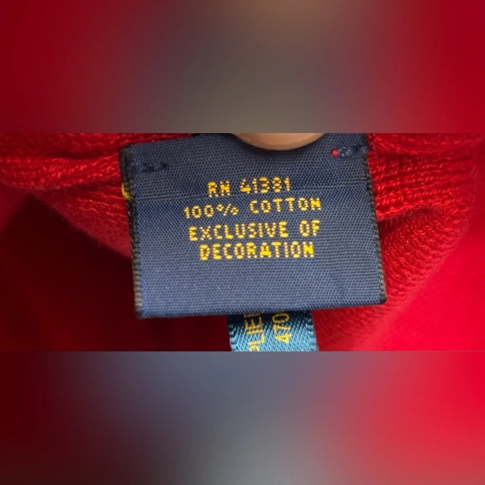 Polo Ralph Lauren Red V Neck Pima Cotton Pullover Sweater Size XXLarge NWOT